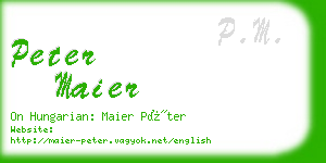 peter maier business card